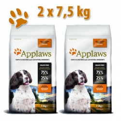 Applaws Grain Free Dog Adult Small & Medium Breed Chicken 2x7,5kg
