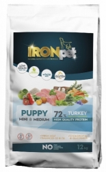 IRONpet Dog Puppy Mini & Medium Breed Turkey & Rice 12kg