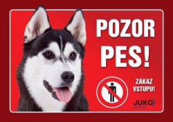 Juko samolepka POZOR PES -Aljašský Malamut