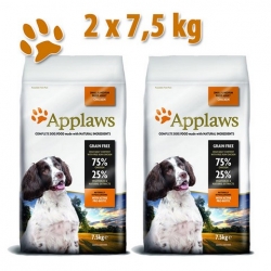 APPLAWS Grain Free Adult Small & Medium Breed Chicken 2x7,5kg