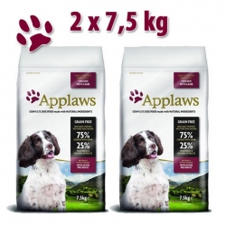Applaws Grain Free Dog Adult Small & Medium Breed Chicken&Lamb 2x7,5kg