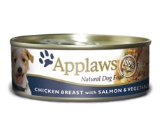 APPLAWS Dog konzerva Chicken Breast with Salmon & Vegetables 156g