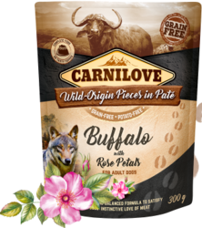 CarniLove Dog Pouch Paté Buffalo with Rose Petals 300g