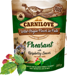CarniLove Dog Pouch Paté Pheasant with Raspberry Leaves 300g