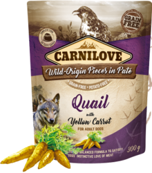 CarniLove Dog Pouch Paté Quail with Yellow Carrot 300g