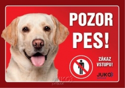 Juko cedulka plastová POZOR PES - Labrador