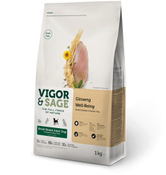 Vigor & Sage Grain Free Dog Small Breed Ginseng Well-Being Fresh Chicken & Green Tea 3kg 