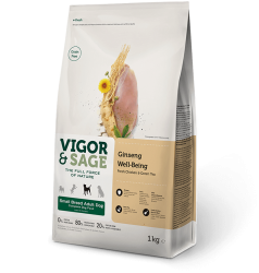 Vigor & Sage Grain Free Dog Small Breed Ginseng Well-Being Fresh Chicken & Green Tea 3kg