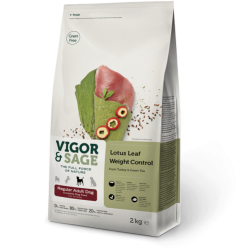 Vigor & Sage Grain Free Dog Lotus Leaf Weight Control Fresh Turkey & Green Tea  8kg