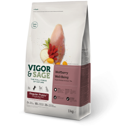 Vigor & Sage Grain Free Dog Puppy Wolfberry Well-Being Fresh Chicken & Green Tea  3kg