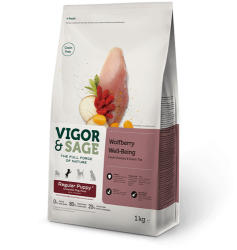 Vigor & Sage Grain Free Dog Puppy Wolfberry Well-Being Fresh Chicken & Green Tea 3kg