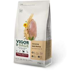 Vigor & Sage Grain Free Dog Ginseng Well-Being Fresh Chicken & Green Tea 12kg