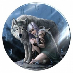 Hodiny nástěnné Anne Stokes Wolf Protector 34cm