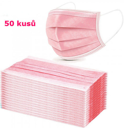 Rouška jednorázová Nanocare Face Mask růžová 50ks