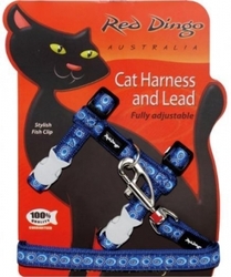 Red Dingo Cat Postroj s vodítkem Cosmos Blue